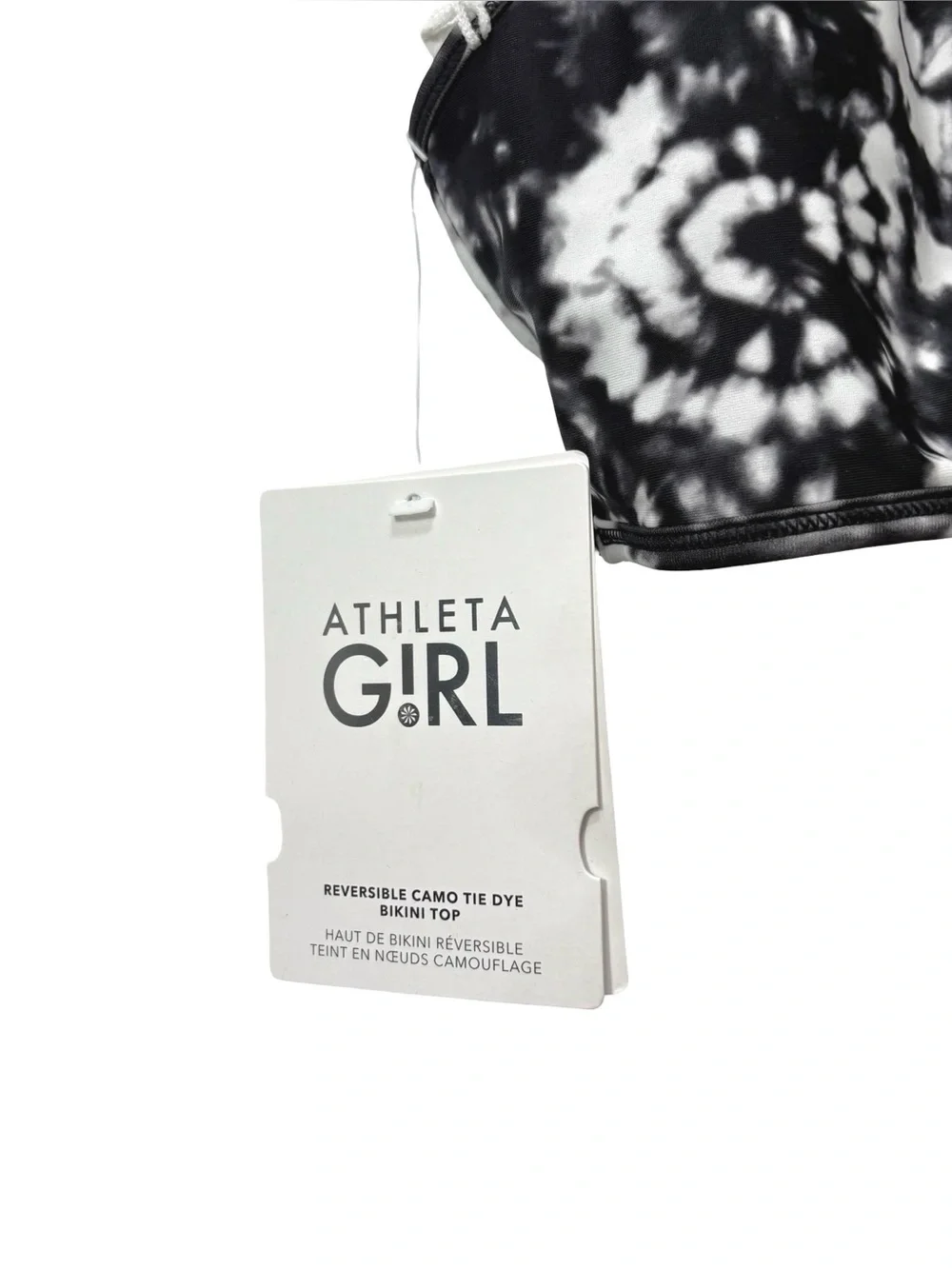 NEW Athleta Girl reversible camo tie-dye‎ bikini swim top Size XL 14